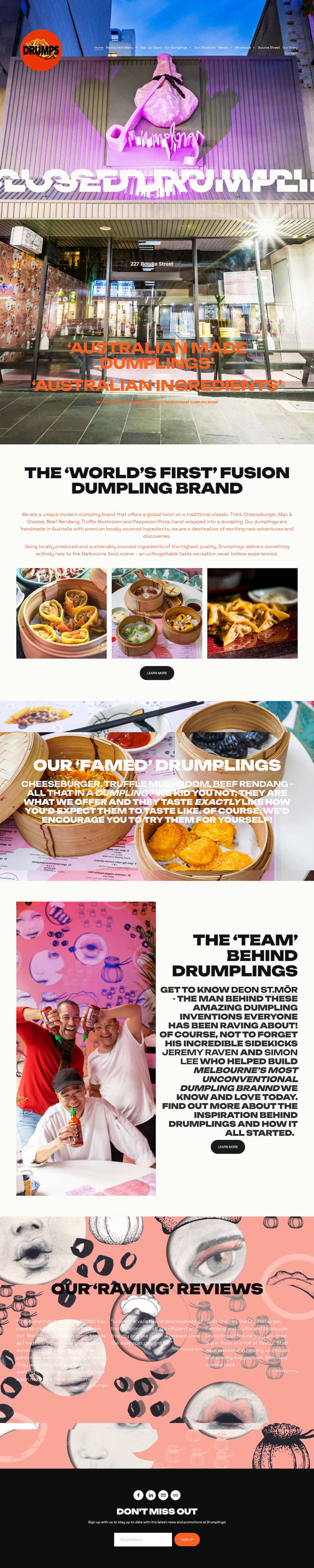 Drumplings website screenshot