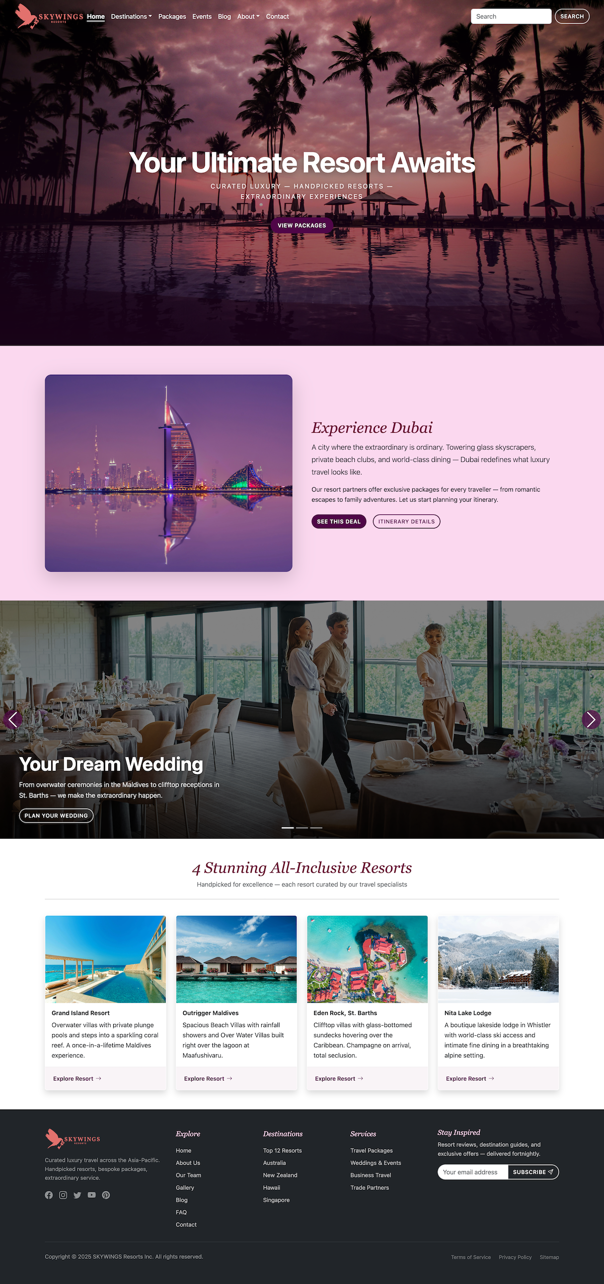 SkyWings Aviation website redesign